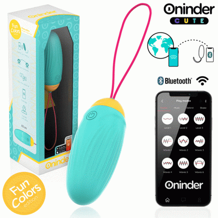 ONINDER CUTE - ?UF VIBRO-ROTATIF EN SILICONE AVEC PIERRE PRÉCIEUSE - APPLICATION GRATUITE DANS LE MONDE ENTIER
