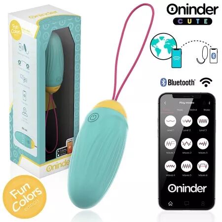 ONINDER CUTE - ?UF VIBRO-ROTATIF EN SILICONE AVEC PIERRE PRÉCIEUSE - APPLICATION GRATUITE DANS LE MONDE ENTIER