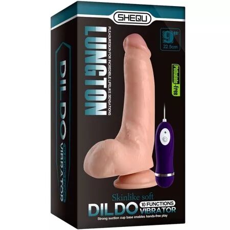 SHEQU - Gode vibrateur LUNGTON avec télécommande 22,5 cm