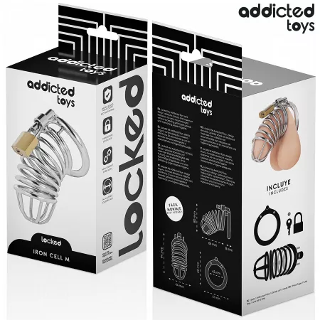 ADDICTED TOYS LOCKED - CAGE À PÉNIS EN MÉTAL IRON CELL TAILLE M