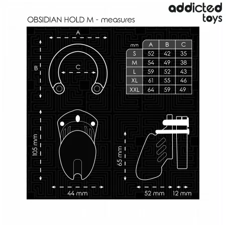 ADDICTED TOYS LOCKED - CAGE À PÉNIS OBSIDIAN HOLD TAILLE M