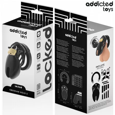 ADDICTED TOYS LOCKED - CAGE À PÉNIS OBSIDIAN HOLD TAILLE S