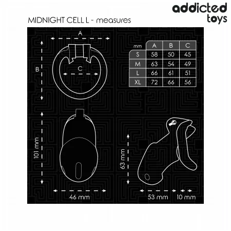 ADDICTED TOYS LOCKED - CAGE À PÉNIS MINDNIGHT CELL TAILLE L