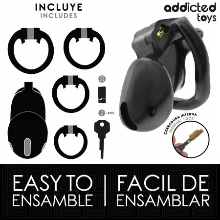 ADDICTED TOYS LOCKED - CAGE À PÉNIS MINDNIGHT CELL TAILLE S 4.8 CM