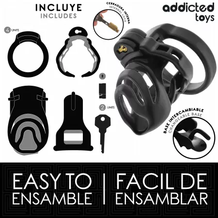 ADDICTED TOYS LOCKED - CAGE À PÉNIS À VERROUILLAGE ÉTERNEL 9 CM