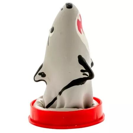 CONDOMERIE - PRÉSERVATIFS FANTAISIE PEINTS À LA MAIN MODÈLE REQUIN 1