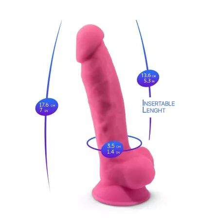 SILEXD ? MODÈLE DE PÉNIS RÉALISTE 7 ROSE BRILLE DANS LE NOIR