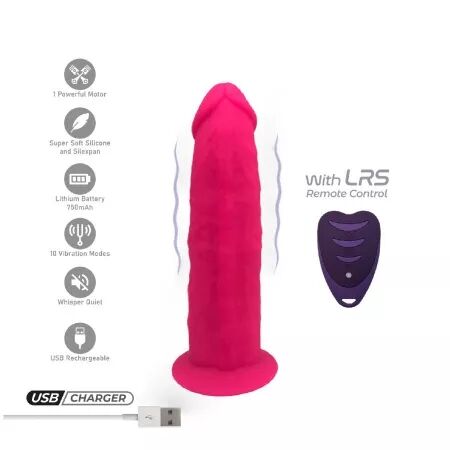 SILEXD - MODÈLE DE PÉNIS RÉALISTE 2 ROSE + TÉLÉCOMMANDE LRS 17 CM