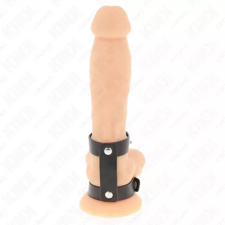 KINK - ANNEAU PÉNIS DOUBLE EN CUIR RÉGLABLE