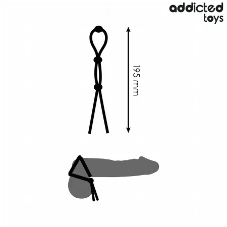 ADDICTED TOYS - CORDE EN SILICONE POUR LE PÉNIS À TRIPLE BOUCLE