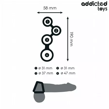 ADDICTED TOYS - ANNEAU PÉNIS AVEC SÉPARATEURS POUR TESTICULES