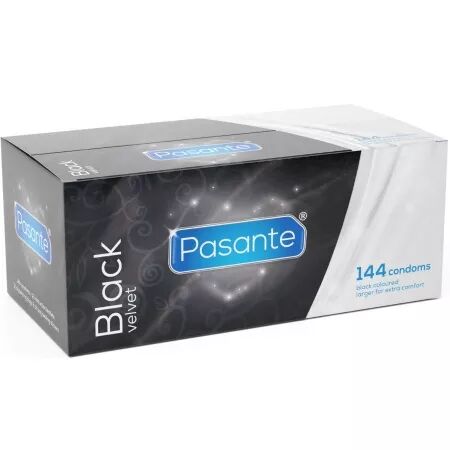 PASANTE - PRÉSERVATIFS EN VELOURS NOIR BOÎTE 144 UNITÉS