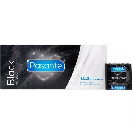 PASANTE - PRÉSERVATIFS EN VELOURS NOIR BOÎTE 144 UNITÉS