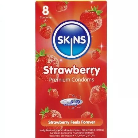 SKINS - PACK DE 8 PRÉSERVATIFS PREMIUM FRAISE
