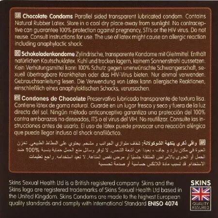 SKINS - PACK DE 4 PRÉSERVATIFS PREMIUM CHOCOLAT