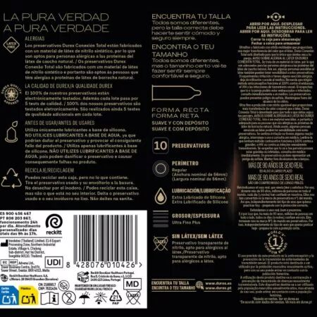 DUREX - CONNEXION TOTALE XL ULTRA FINE PLUS SANS LATEX 10 UNITÉS