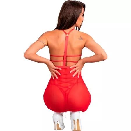 LIVCO CORSETTI FASHION - SANTAS CANDY LC 90722 CHEMISE DE NO&Euml;L + STRING S/M