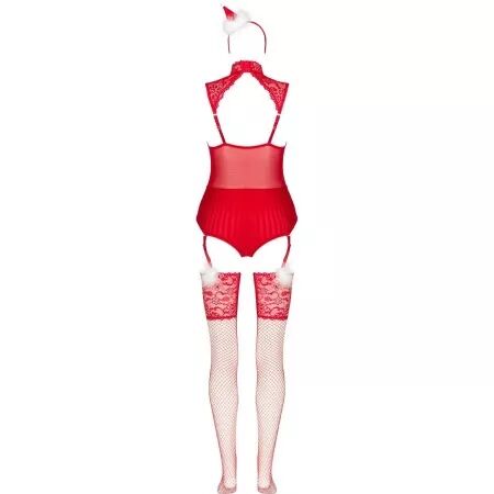 LIVCO CORSETTI FASHION - LIMPID SNOWFLAKES LC 90604 BODY + BAS + BANDEAU DE NO&Euml;L S/M