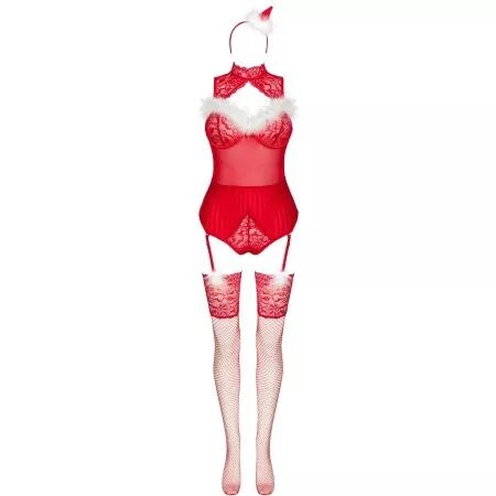 LIVCO CORSETTI FASHION - LIMPID SNOWFLAKES LC 90604 BODY + BAS + BANDEAU DE NO&Euml;L L/XL