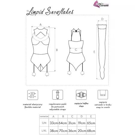 LIVCO CORSETTI FASHION - LIMPID SNOWFLAKES LC 90604 BODY + BAS + BANDEAU DE NO&Euml;L L/XL
