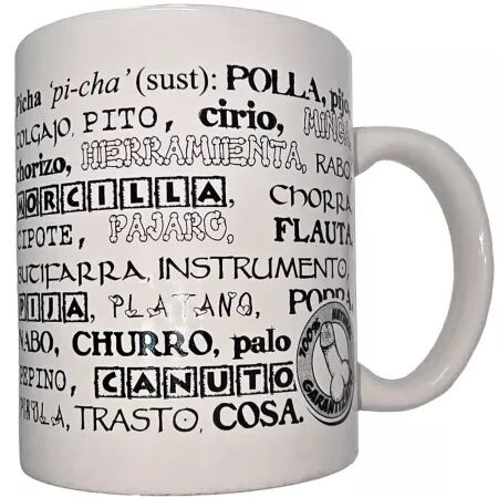 DIABLO PICANTE - TASSE BLANCHE AVEC SYNONYMES DE P&Eacute;NIS 370 ML