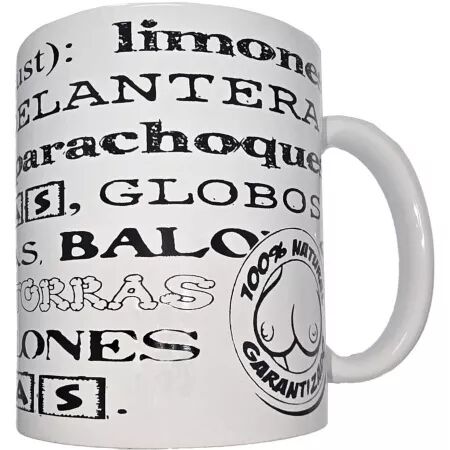 DIABLO PICANTE - TASSE BLANCHE AVEC SYNONYMES DE SEINS 370 ML