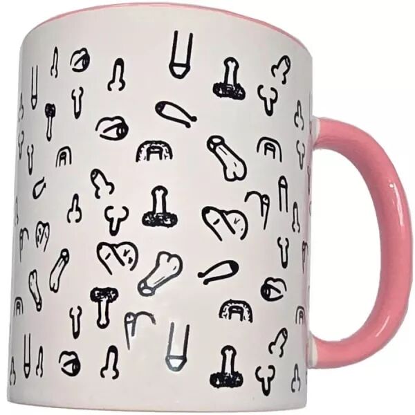 DIABLO PICANTE - TASSE P�NIS BLANC AVEC ANSE ROSE 370 M