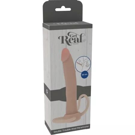 GET REAL - P&Eacute;N&Eacute;TRATEUR ANAL EN SILICONE DOUBLE TROUBLE 16 CM