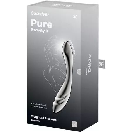 SATISFYER - PURE GRAVITY 3 GODEMICHET DOUBLE EXTR&Eacute;MIT&Eacute; EN ACIER INOXYDABLE