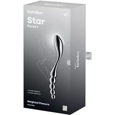 SATISFYER - STAR FORCE 1 GODEMICHET DOUBLE EN ACIER INOXYDABLE