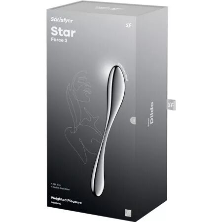 SATISFYER - STAR FORCE 3 GODEMICHET DOUBLE EN ACIER INOXYDABLE