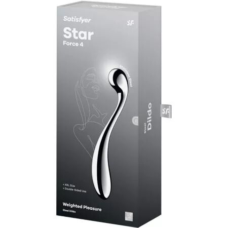 SATISFYER - STAR FORCE 4 GODEMICHET DOUBLE EN ACIER INOXYDABLE