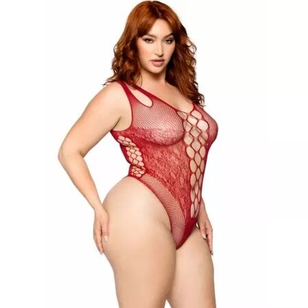 LEG AVENUE - 81641X BODY SANS COUTURE BORDEAUX TAILLE 1X/2X