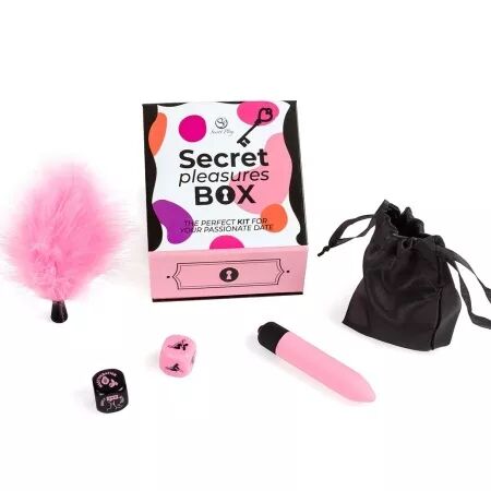 SECRET PLAY - COFFRET DE PLAISIRS POUR COUPLES : D&Eacute;S + BALLE VIBRANTE + STYLO &Agrave; PLUME