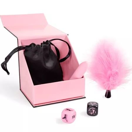 SECRET PLAY - COFFRET DE PLAISIRS POUR COUPLES : D&Eacute;S + BALLE VIBRANTE + STYLO &Agrave; PLUME