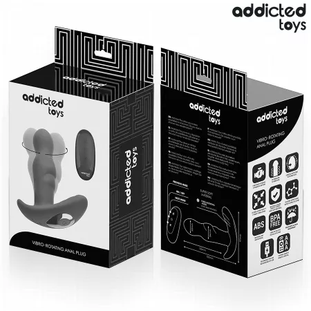 ADDICTED TOYS - PLUG ANAL VIBRANT ET ROTATIF AVEC T&Eacute;L&Eacute;COMMANDE