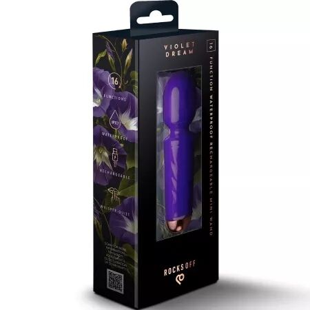 ROCKS-OFF - MINI BAGUETTE RECHARGEABLE 16 FONCTIONS VIOLET DREAM