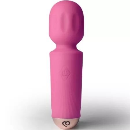 ROCKS-OFF - MINI BAGUETTE RECHARGEABLE 16 FONCTIONS ROSE PIVOINE