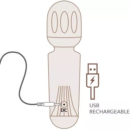 ROCKS-OFF - MINI BAGUETTE RECHARGEABLE 16 FONCTIONS ROSE PIVOINE