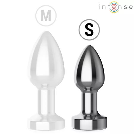 INTENSE - PLUG ANAL VIBRANT EN M&Eacute;TAL AVEC LUMI&Egrave;RES LED ET T&Eacute;L&Eacute;COMMANDE - TAILLE S