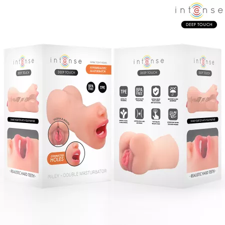 INTENSE DEEP TOUCH - MASTURBATEUR &Agrave; DOUBLE BOUCHE ET VAGIN RILEY
