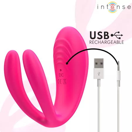 INTENSE - JULIA DOUBLE VIBRATEUR &Agrave; PINCE STIMULATEUR AVEC T&Eacute;L&Eacute;COMMANDE