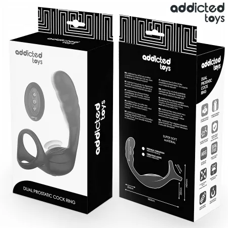 ADDICTED TOYS - ANNEAU P&Eacute;NIS PROSTATIQUE DOUBLE AVEC T&Eacute;L&Eacute;COMMANDE
