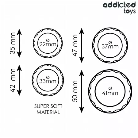 ADDICTED TOYS - ENSEMBLE D'ANNEAUX P&Eacute;NIS TEXTUR&Eacute;S, 4 TAILLES