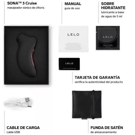 LELO - SONA 3 CRUISE MASSEUR CLITORAL SONIQUE NOIR