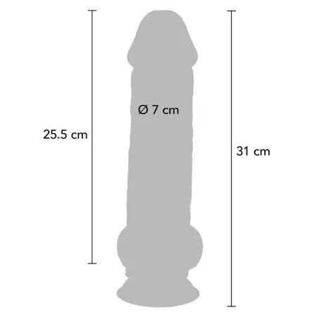 GET REAL - P&Eacute;NIS R&Eacute;ALISTE DE LUXE AVEC TESTICULES EXTRA &Eacute;PAIS DE 31 CM