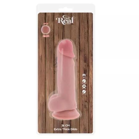 GET REAL - P&Eacute;NIS R&Eacute;ALISTE DE LUXE AVEC TESTICULES EXTRA &Eacute;PAIS DE 31 CM
