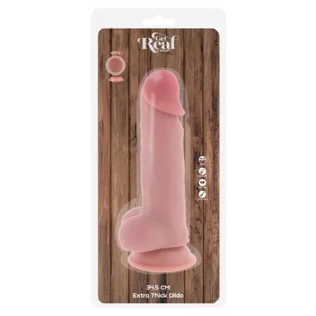 GET REAL - P&Eacute;NIS R&Eacute;ALISTE DE LUXE AVEC TESTICULES EXTRA &Eacute;PAIS DE 34,5 CM