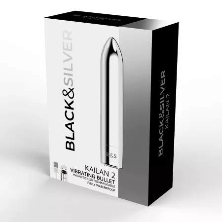 BLACK&SILVER - BALLE MAGN&Eacute;TIQUE VIBRANTE KAILAN 2 ARGENT