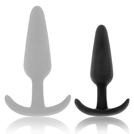 BLACK&SILVER - BOUCHON ANAL EN SILICONE HANSEL AVEC PETITE POIGN&Eacute;E